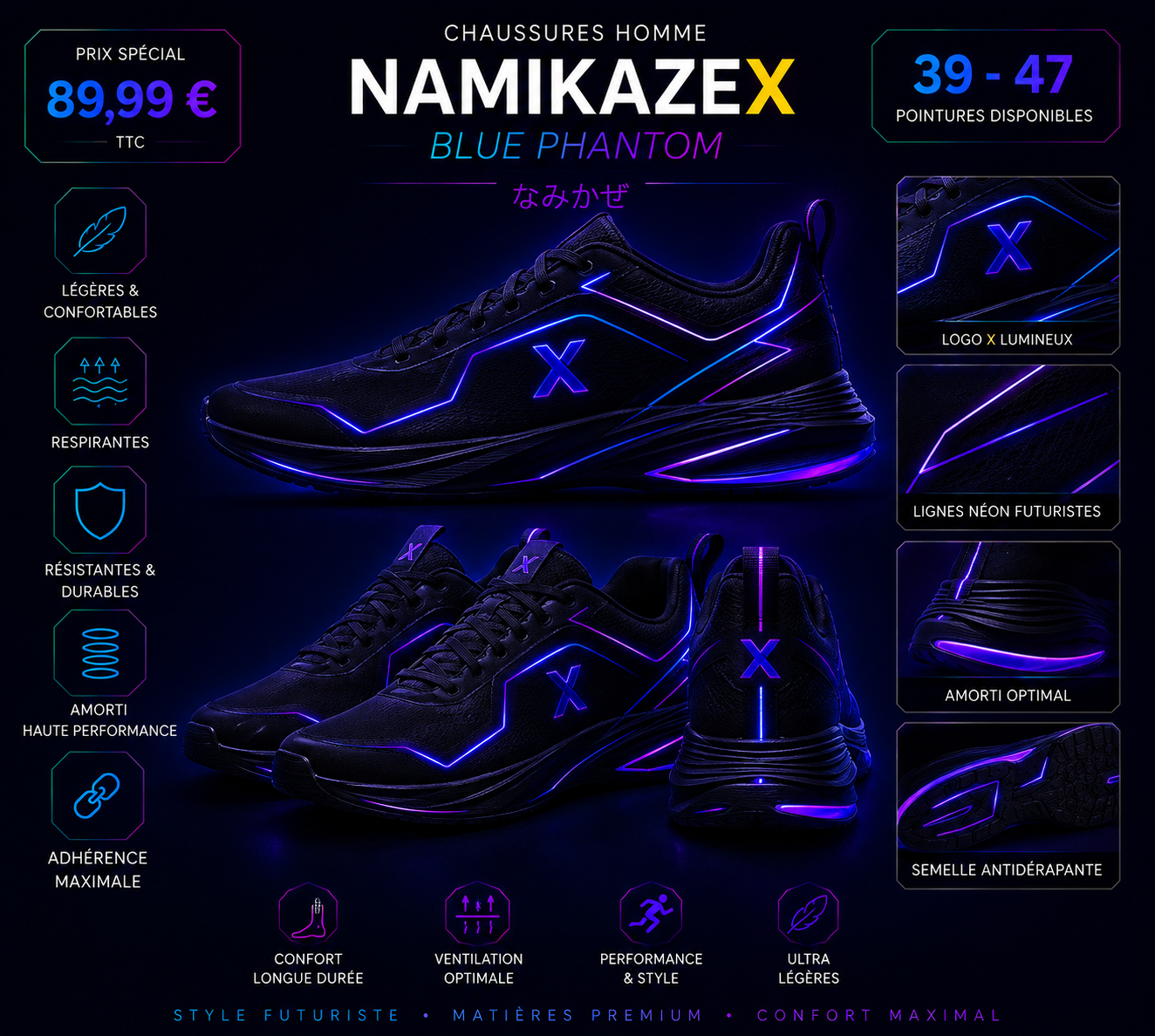 NAMIKAZEX : CHAUSSURE BLUE PHANTOM BV12
