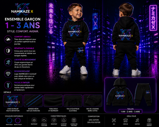 NAMIKAZEX ENSEMBLE SURVÊVETEMENT GARÇON DE 1 A 3 ANS