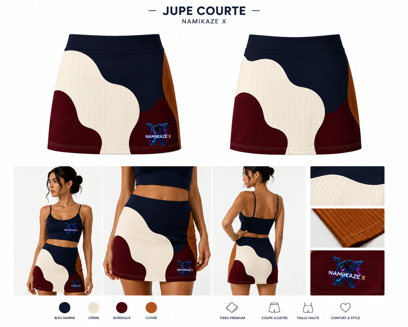 NAMIKAZEX : JUPE COURTE MULTICOLORE X