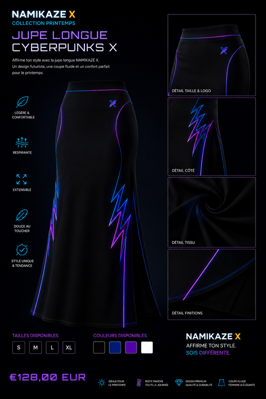 NAMIKAZEX JUPE LONGUE PRINTEMPS X CYBERPUNK