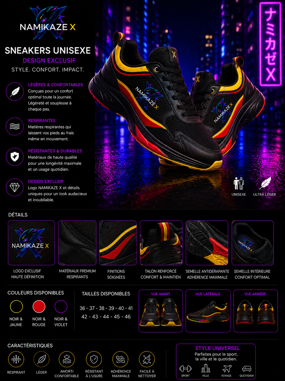 NAMIKAZEX CHAUSSURE TRICOLORE X