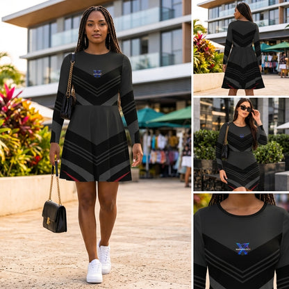 NAMIKAZEX : ROBE LONGUE À MANCHES LONGUE  NEON VIPER X