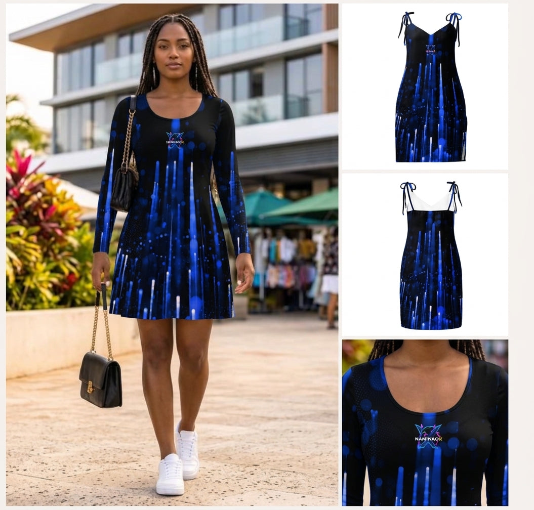 NAMIKAZEX : ROBE EN SATIN  NÉON RAIN  X