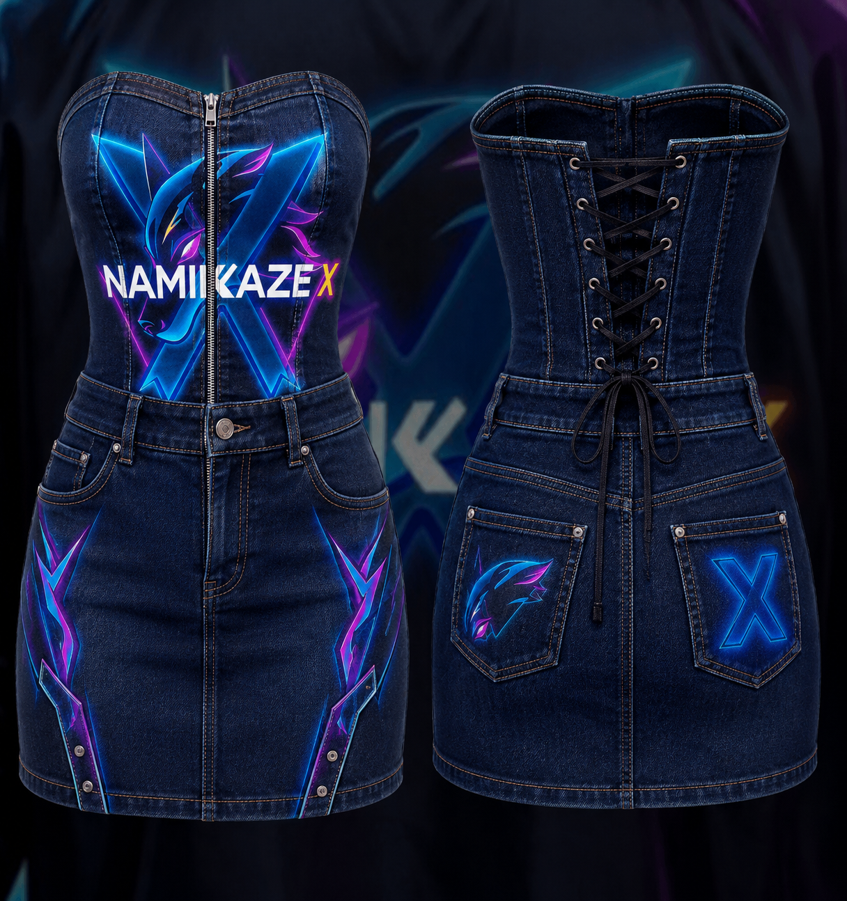 NAMIKAZEX ROBE COURTE JEANS X