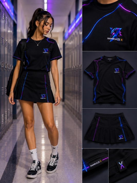 NAMIKAZEX ENSEMBLE T-SHIRT ET JUPES NÉON LINER X