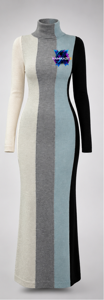 NAMIKAZEX ROBE MULTICOLORE A MANCHE LONGUE