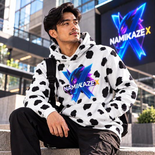 NAMIKAZEX : SWEAT À CAPUCHE LANGUE MANCHE  TACHE NOIR X2
