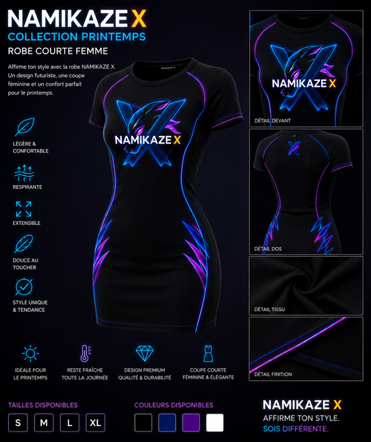 NAMIKAZEX ROBE COURTE PRINTEMPS X CYBERPUNKS