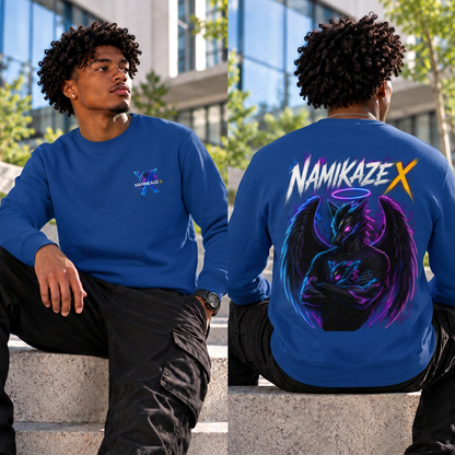 NAMIKAZEX : SWEAT SANS CAPUCHE BLEU UNISEXE  GODS SHADOW X